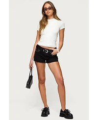 Edikted Women's Ashten Studded Denim Shorts