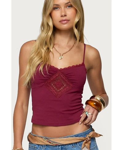 Edikted Women's Mor Lacey Tank Top