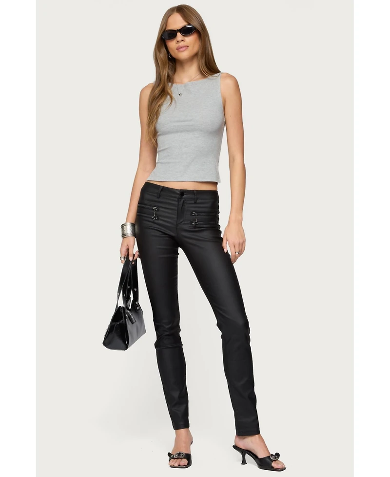 Edikted Women's Kaede Faux Leather Skinny Jeans