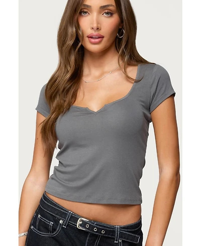 Edikted Women's Ettalie Scoop Neck T Shirt
