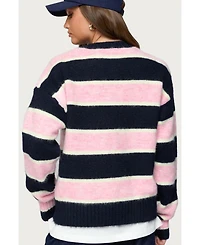 Edikted Women's Conrad Striped Knit Sweater