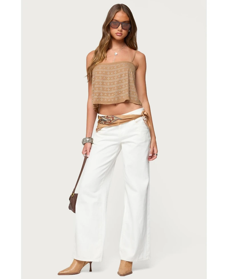 Edikted Womens Sunna Studded Top