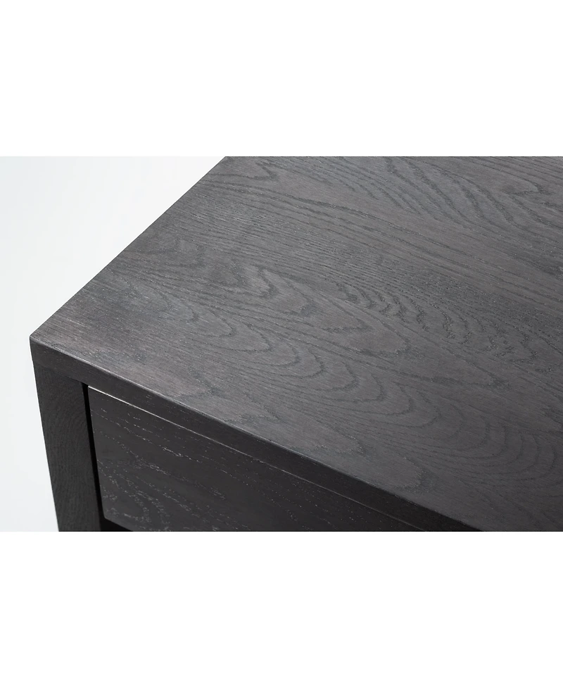 Woodek Set of 2 Black Vintage Style Wooden Nightstands with Storage Drawer - Side Table for Bedroom