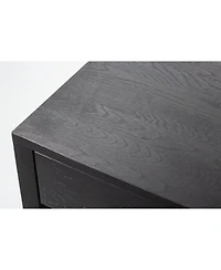 Woodek Set of 2 Black Vintage Style Wooden Nightstands with Storage Drawer - Side Table for Bedroom