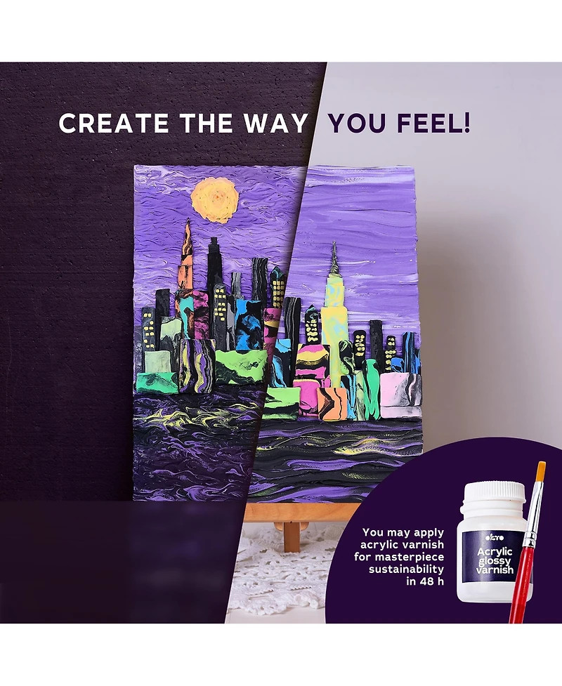 Okto Air-Dry Clay 3D Painting Kit – Newyorkskyline (11.8 x 15.7 in)