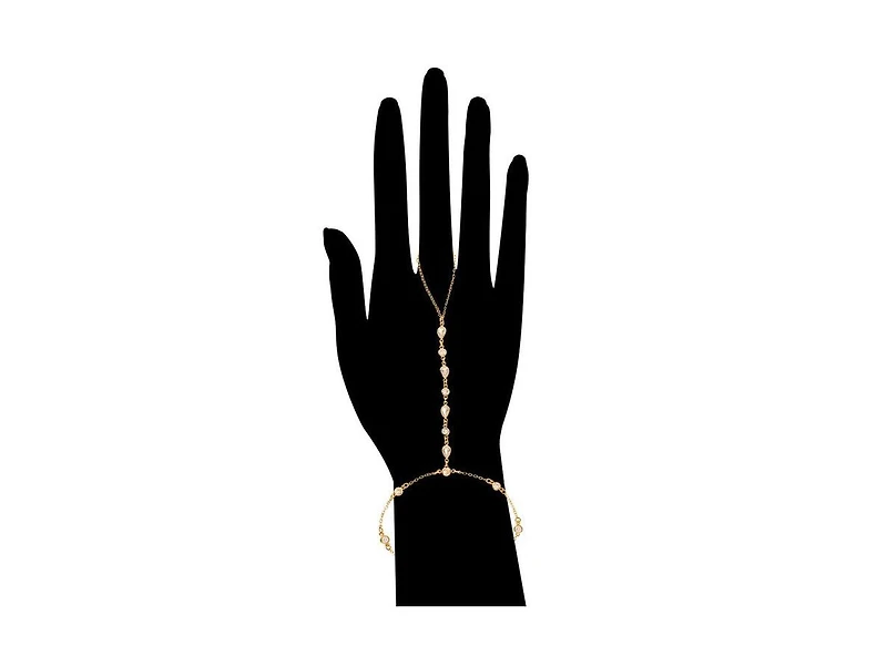18K Gold Plated Cubic Zirconia Hand Chain Bracelet