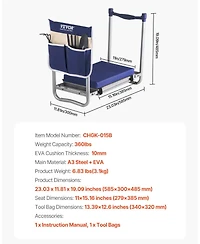 Slickblue Garden Kneeler with 11" Eva Pad, 2-in-1 Folding Heavy Duty Kneeling Stool