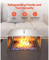 Slickblue Fire Pit Burner Cover Heat Deflector and Stainless Steel forOutdoor Use