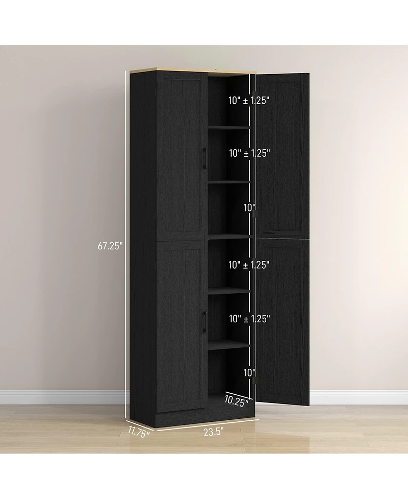 Slickblue Modern Wooden Kitchen Storage Cabinet with Doors for Pantry and Dining Room Essentials