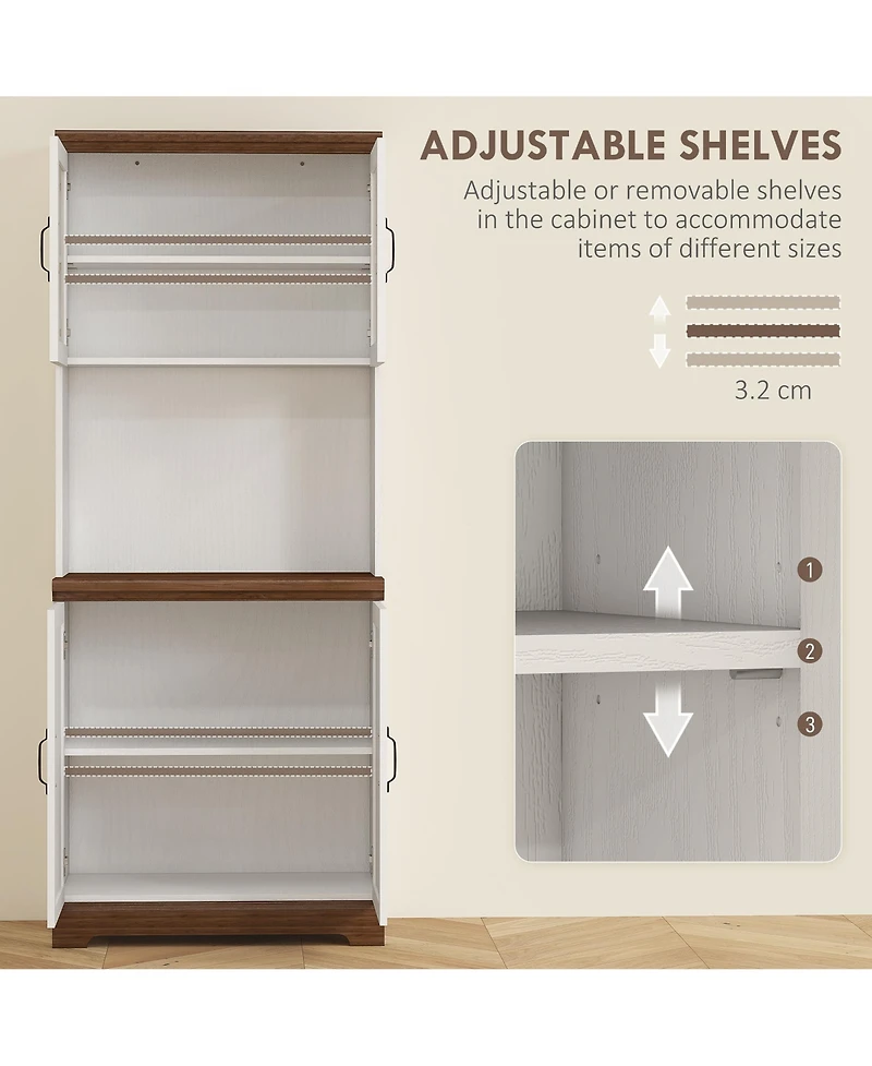 Slickblue Modern Wooden Kitchen Storage Cabinet for Pantry and Dining Room Organization