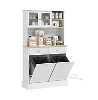 Slickblue Sturdy Kitchen Storage Cabinet with Adjustable Shelves and Doors for Pantry Use