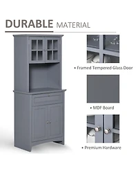 Slickblue Space-Saving Kitchen Storage Cabinet with Easy Access and Adjustable Shelf Design