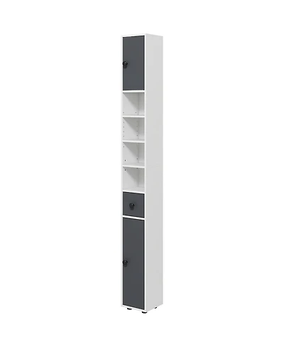 Compact Bathroom Floor Cabinet with Multiple Shelves for Extra Bathroom Storage