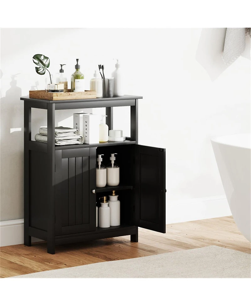 Slickblue Bathroom Floor Cabinet Freestanding Storage Organizer for Towels and Essentials