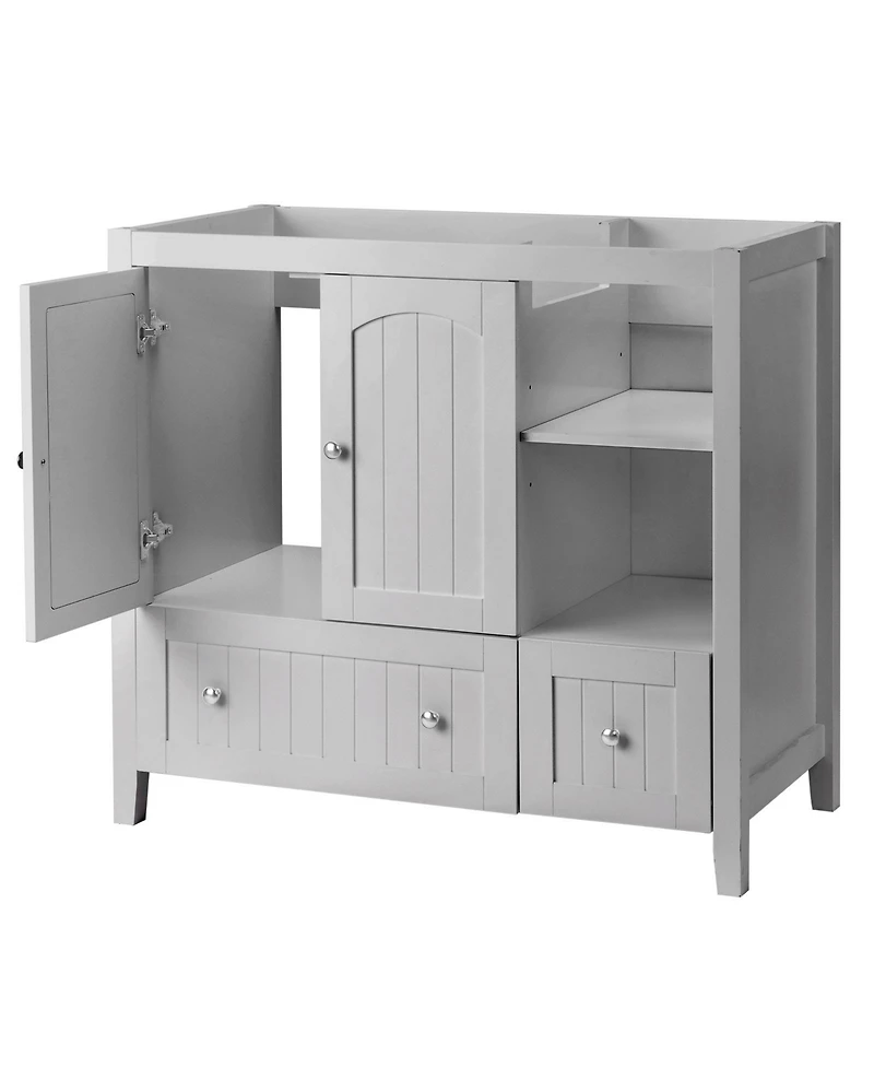 Slickblue Bathroom Vanity Cabinet Mdf Lacquered Double Door 2 Drawer