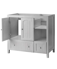 Slickblue Bathroom Vanity Cabinet Mdf Lacquered Double Door 2 Drawer