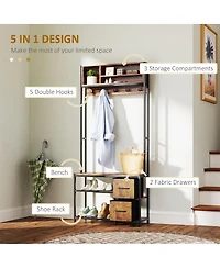 Slickblue Shoe Storage Cabinet and Hall Tree Combo for Organized Entryway and Shoes