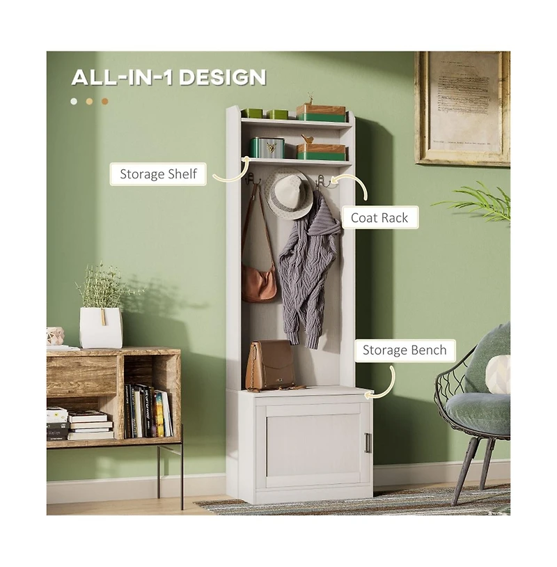 Slickblue Wooden Shoe Rack Cabinet with Compartments for Entryway or Bedroom