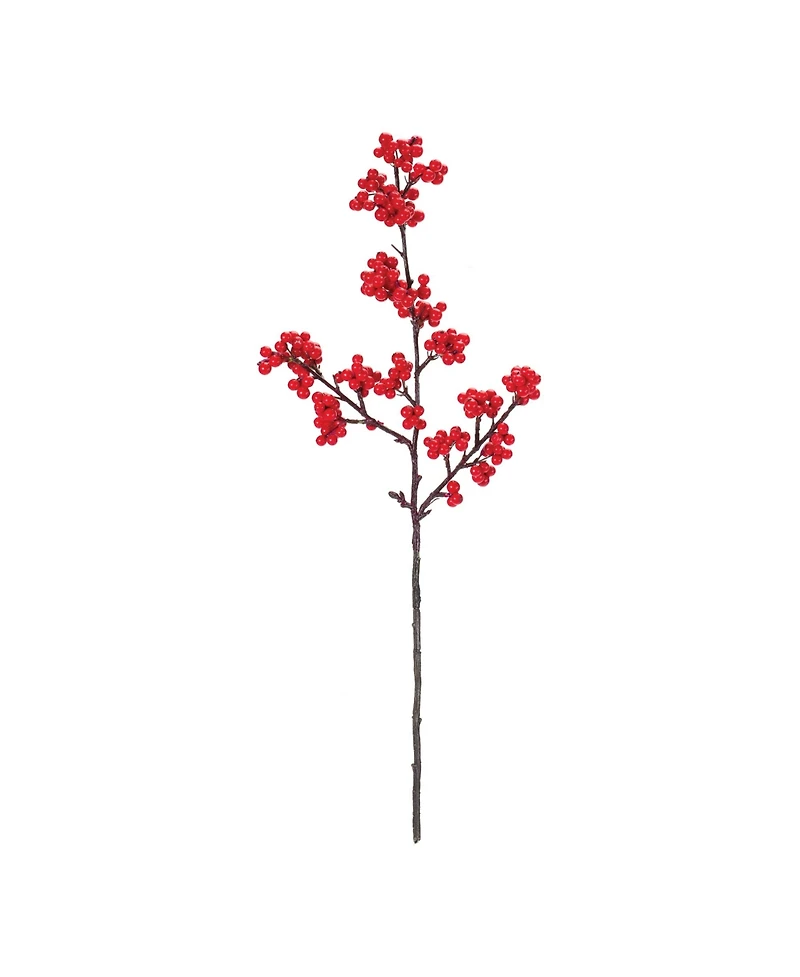 Set of 6 Red Berry Twig Sprays - 23 Inches for Seasonal Decor