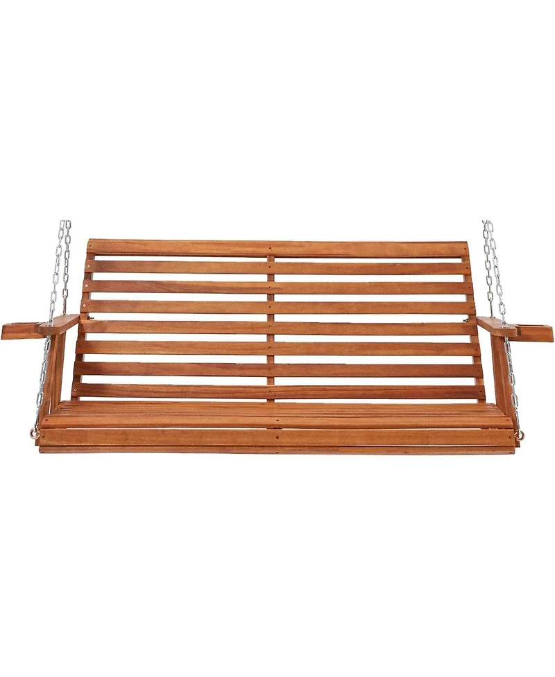 Aecojoy Upgraded 2-3 Person Wooden Porch Swing