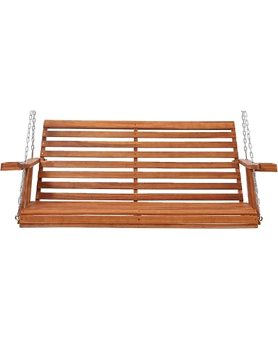 Aecojoy Upgraded 2-3 Person Wooden Porch Swing