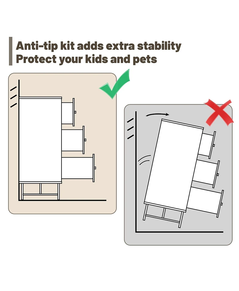 6-Drawer Dresser Chest with Metal Base