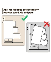 6-Drawer Dresser Chest with Metal Base