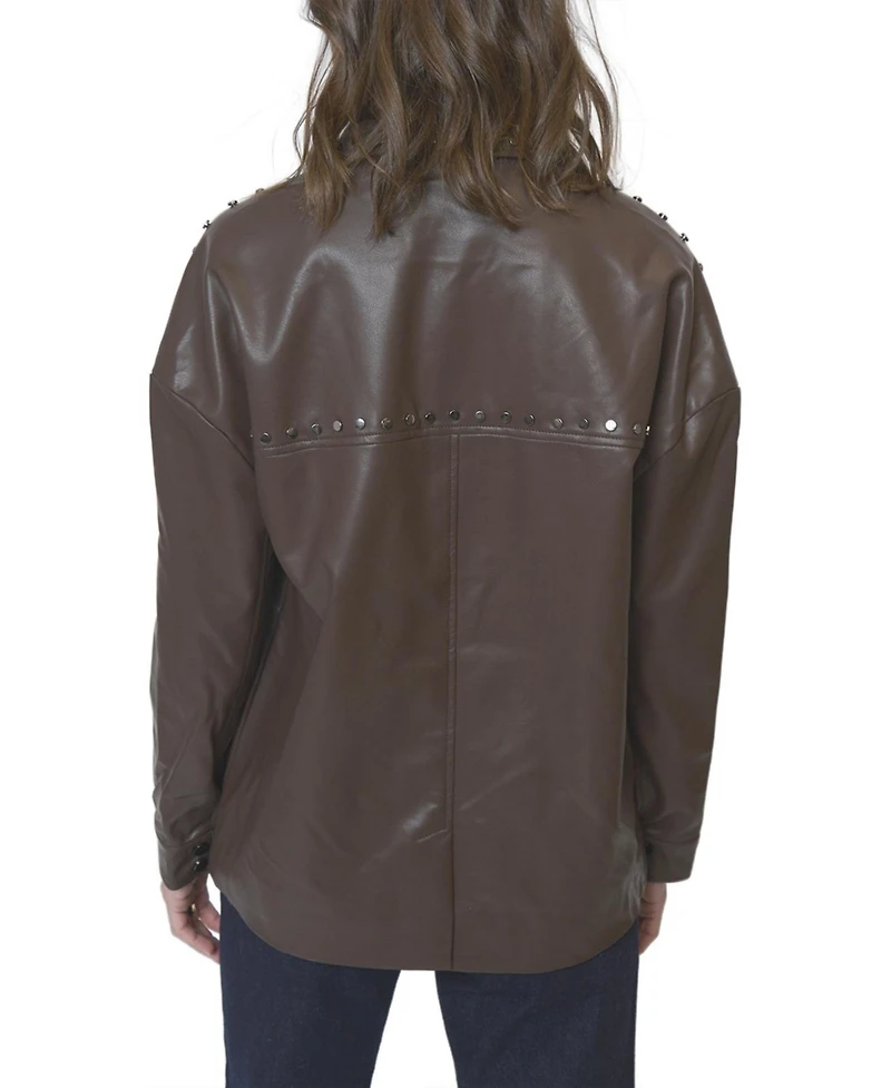 Central Park West Women's Jay Studded Leather Shacket