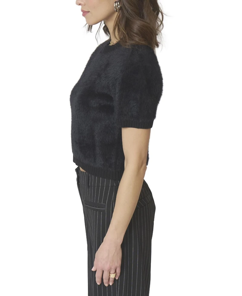 Central Park West Women's Roman Eyelash Tee With Shoulder Pads