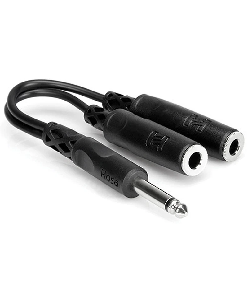 Hosa Technology 6" Mono 1/4" Male to Two Mono 1/4" Female Y-Cable