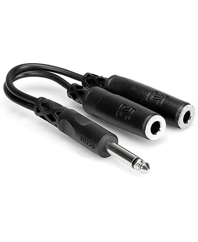 Hosa Technology 6" Mono 1/4" Male to Two Mono 1/4" Female Y-Cable