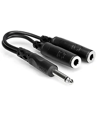 Hosa Technology 6" Mono 1/4" Male to Two Mono 1/4" Female Y-Cable