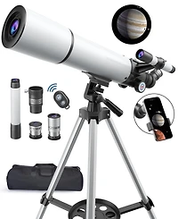 Telescope 80mm Aperture 500mm Refractor Portable Astronomical Telescope for Adults Kids Beginners with Tripod and Accessories