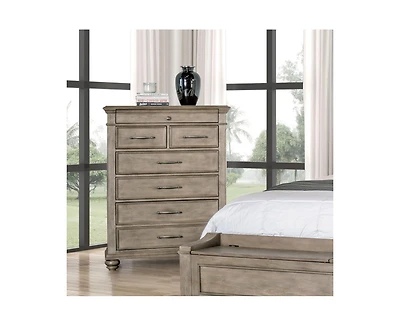 Casainc Weathered Oak Chest Storage Cabinet