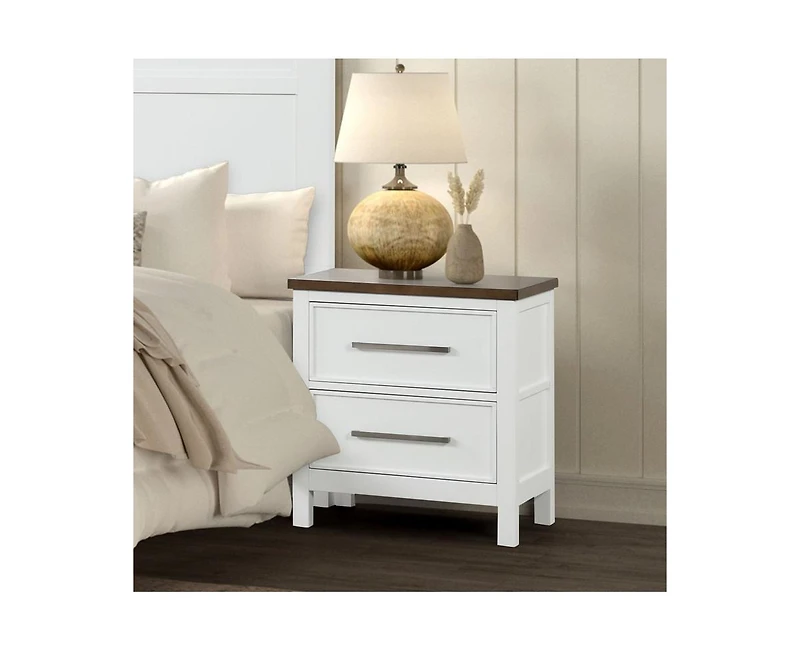 Casainc Two-Tone Nightstand Storage Cabinet