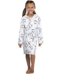 Harry Potter Girls Hedwig Owl All-Over Print Robe Soft Coverup Fleece Bathrobe