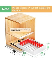 Kitstorack Pull out Cabinet Organizer, 21"Deep, 11.8"Wide Full-Extension Heavy Duty Slide out Drawers with Nano Adhesive, Roll Out Shelves S
