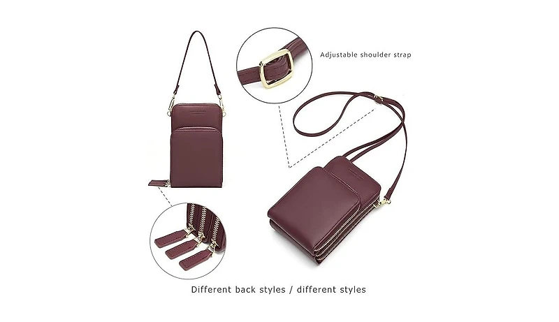 Kemimoto Small Crossbody Cell Phone Bag for Women, Mini Over Shoulder Handbag Purse with Credit Card Slots
