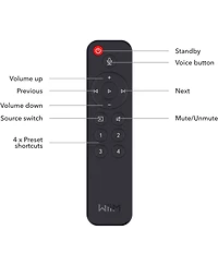 WiiM Voice Remote for WiiM Mini and Pro Audio Streamer, Push-to-Talk, 4 Music Preset Buttons