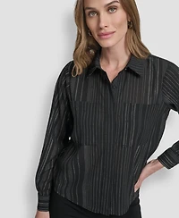 Dkny Women's Embellished Collared Shirt