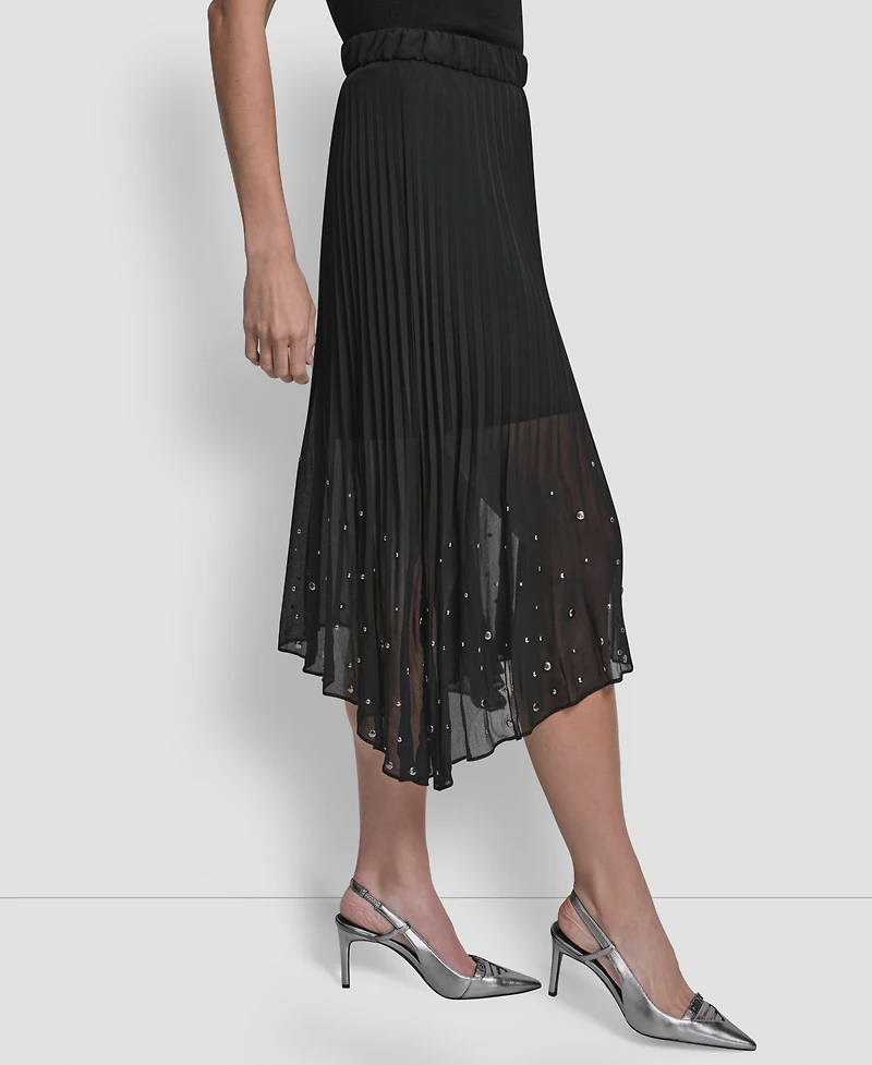 Dkny Women's Pleat Detail Pull On Midi Skirt
