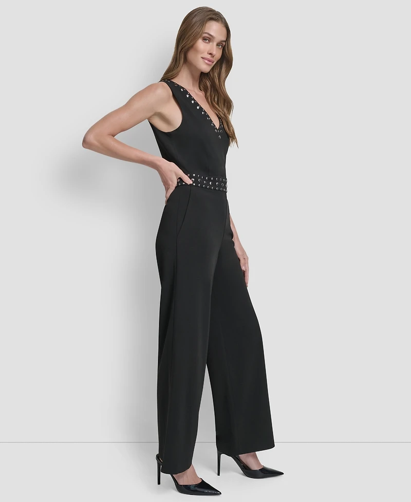 Dkny Women's Sleeveless Studded Jumpsuit