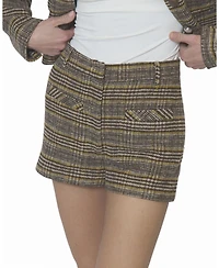 Central Park West Women's Billie Plaid Micro Short