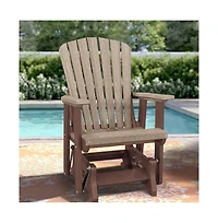 American Furniture Classics Fan Back Glider Made in the Usa- Weatherwood, Tudor Brown