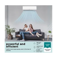 SereneLife 12000 Btu Indoor and Outdoor Mini Split Ac Unit Kit – 230V Smart Cooling & Heating Mini Split Ac with WiFi, Includes Installation Kit, Perf