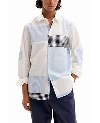 Desigual Men's Striped patch shirt.