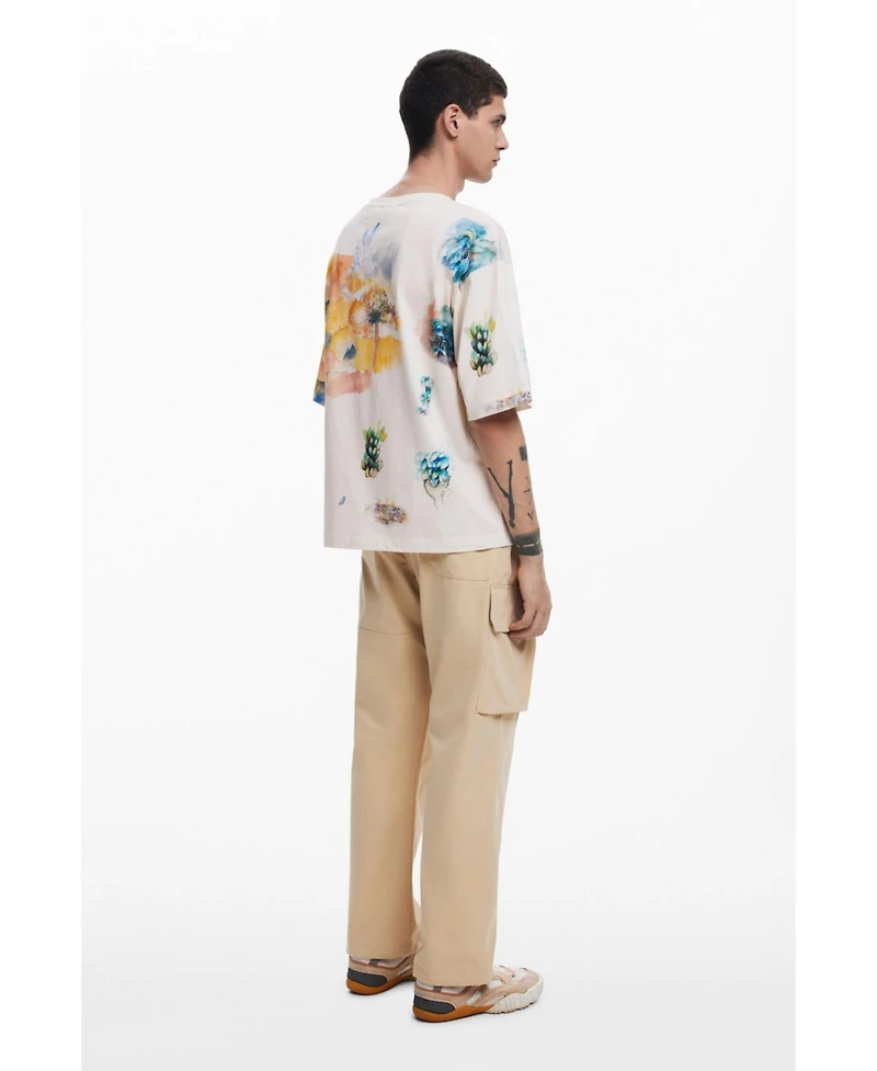 Desigual Men's Short-sleeve watercolor T-shirt