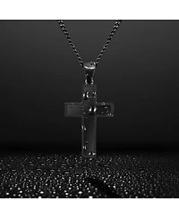Vincero Men's Stone Cross Pendant Stealth Black - Large