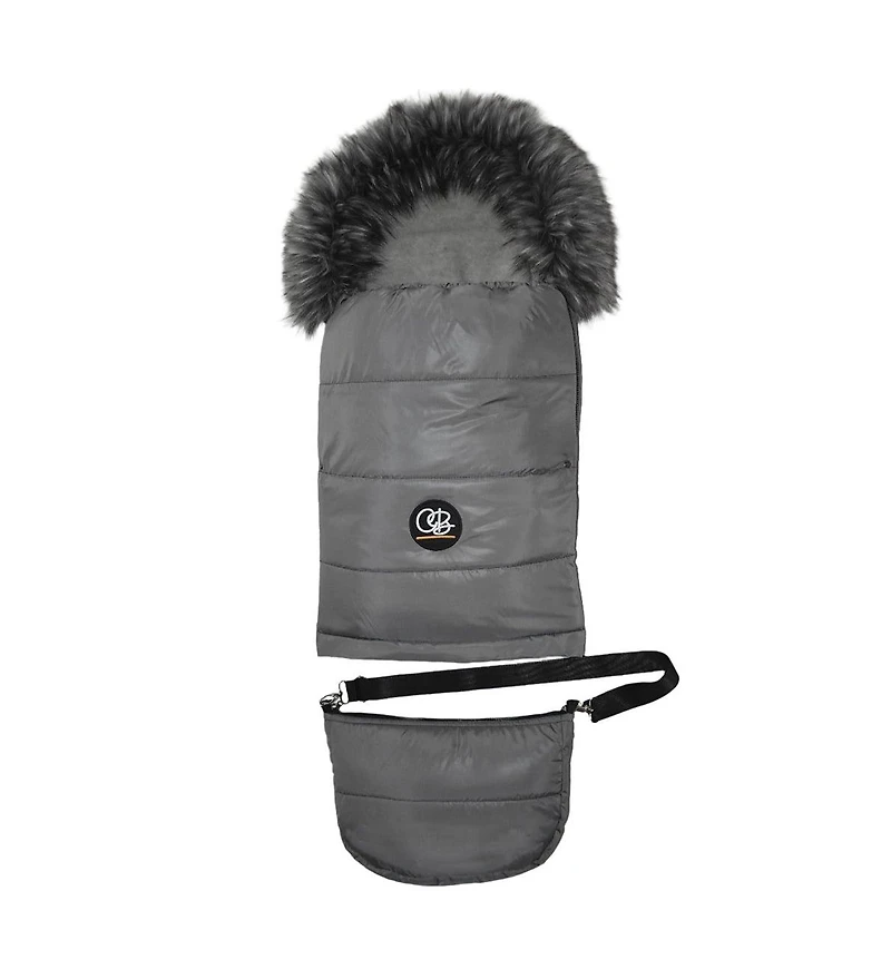 Cover Baby Baby Cover 0-3 Years Organic Premium Gray Wool Adjustable Footmuff in Pastel Dark Gray