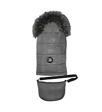 Cover Baby Baby Cover 0-3 Years Organic Premium Gray Wool Adjustable Footmuff in Pastel Dark Gray